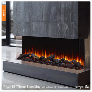 SimpliFire Triton 65-inch multi-sided linear electric fireplace, product view 10