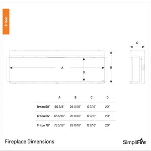 SimpliFire Triton 78-inch multi-sided linear electric fireplace, product view 9