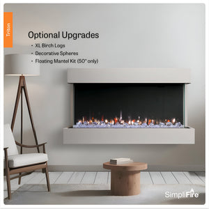 SimpliFire Triton 78-inch multi-sided linear electric fireplace, product view 3