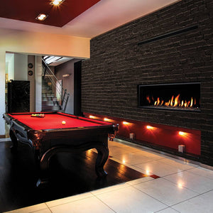 Kingsman Linear 60-inch zero clearance direct vent gas fireplace with wide linear burner and glass media