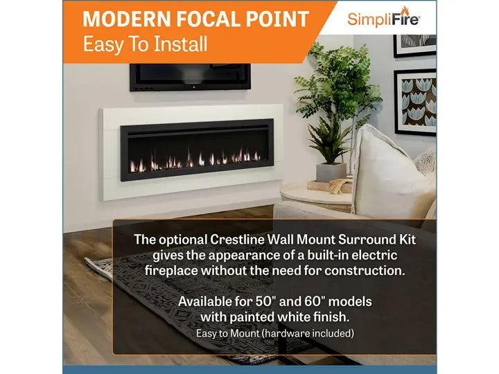 SimpliFire Allusion Slim 60-inch electric fireplace, product view 7