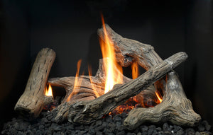 Marquis MQ42D six-piece driftwood log set for the Kingsman Bentley ZCV42 gas fireplace