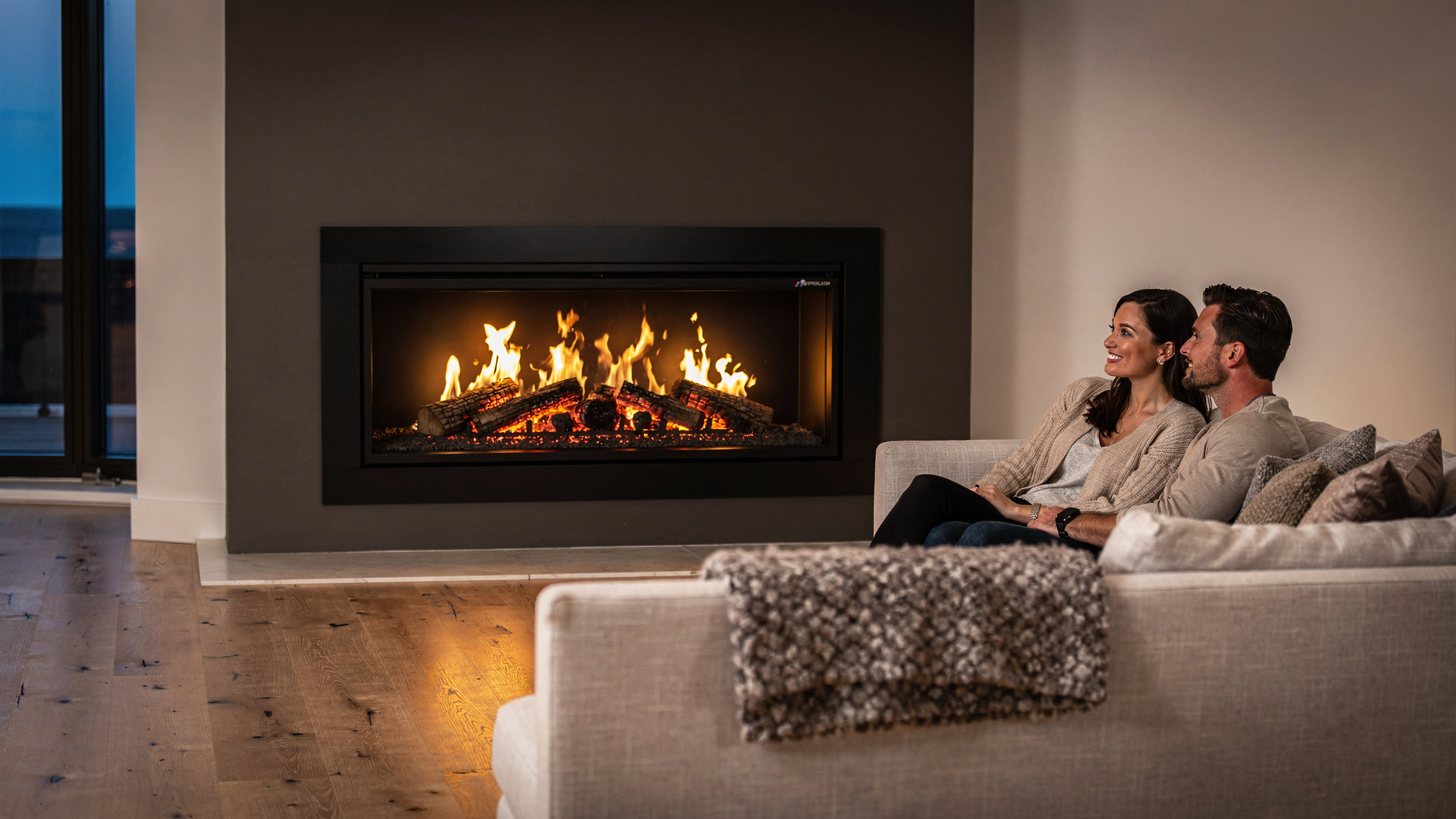 Napoleon Elevation 36" Electric Fireplace – Smart WiFi Built-In with Split-Oak Log Bed